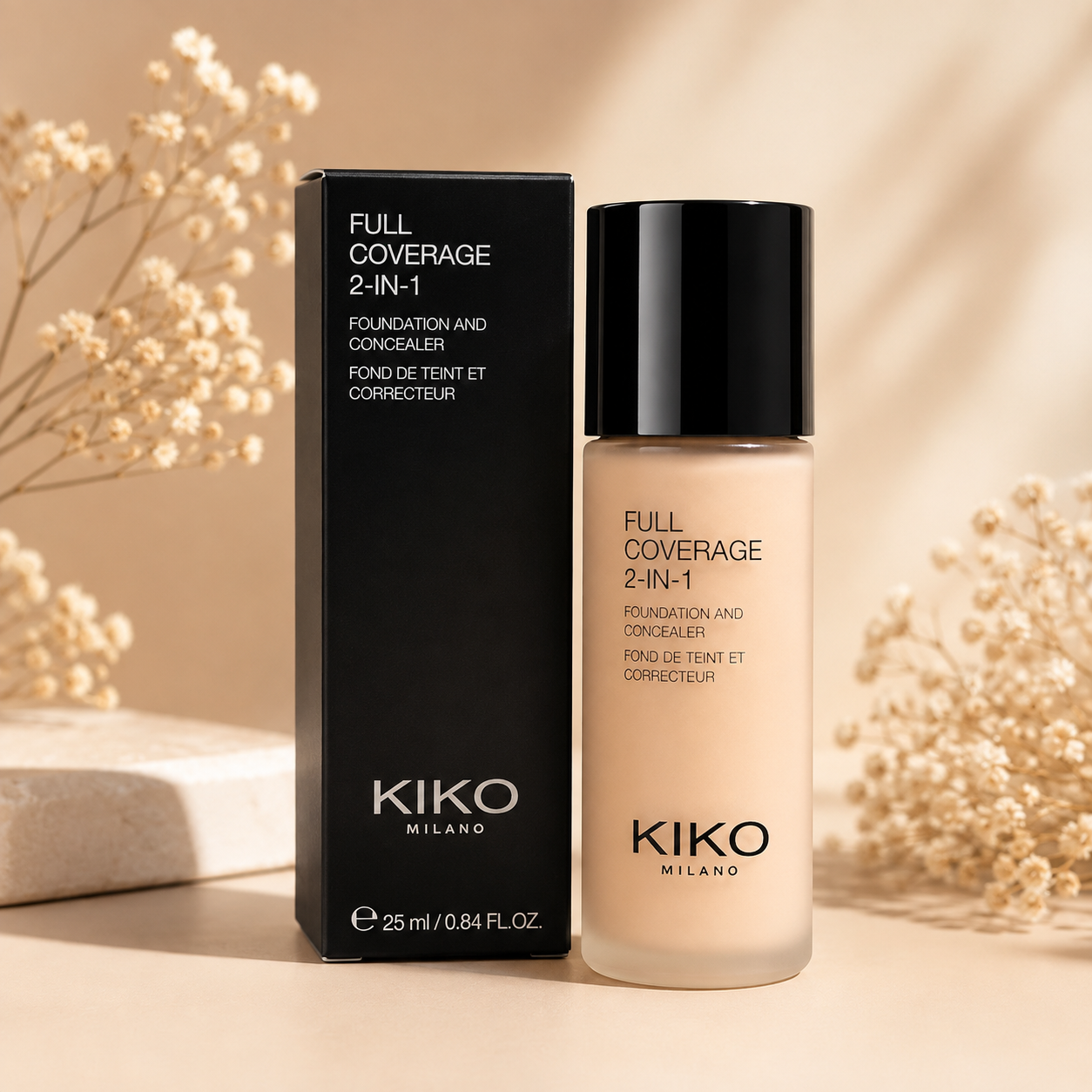 KIKO Milano Full Coverage 2-in-1 Foundation & Concealer (25ml)