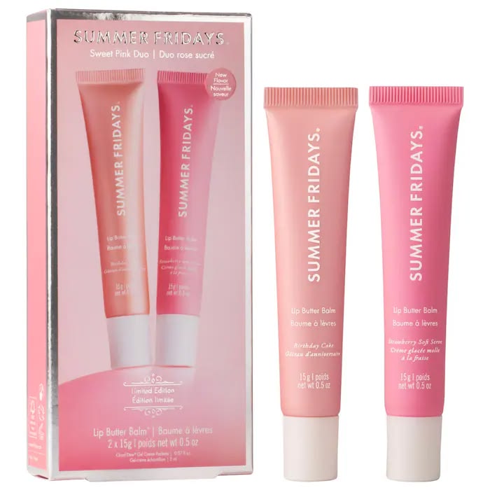 SUMMER FRIDAYS SWEET PINK DUO LIP BUTTER BALM SET