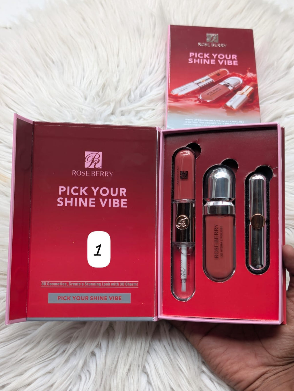 Rose berry 3D makeup kit 3in1 set