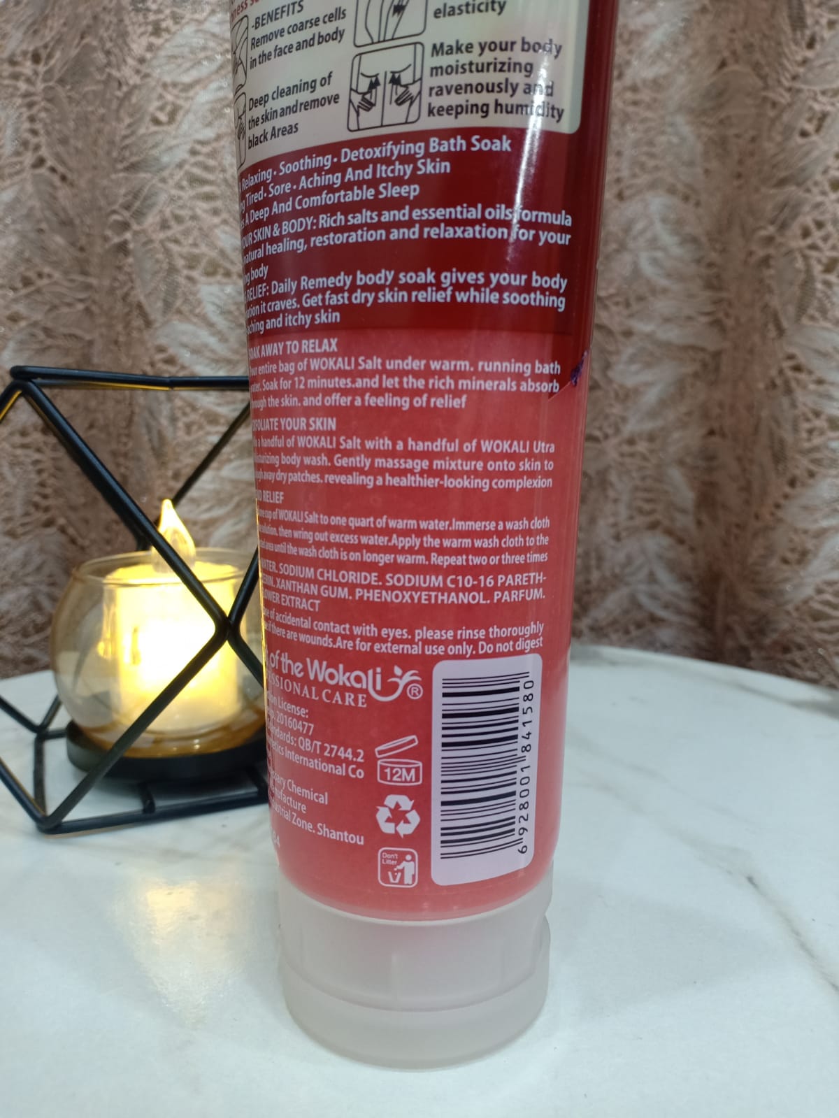 SPA BATH SALT EXFOLIATE 380G - NATURAL ROSe