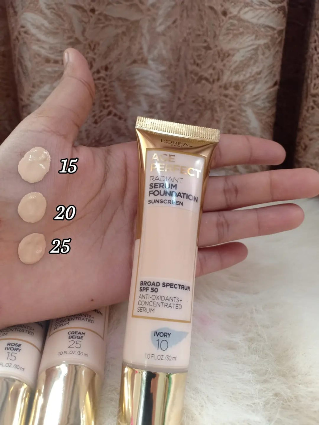 L'OREAL AGE PERFECT RADIANT SERUM FOUNDATION WITH SPF 50