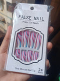 Press On Nails - Swirl Design - 24pcs