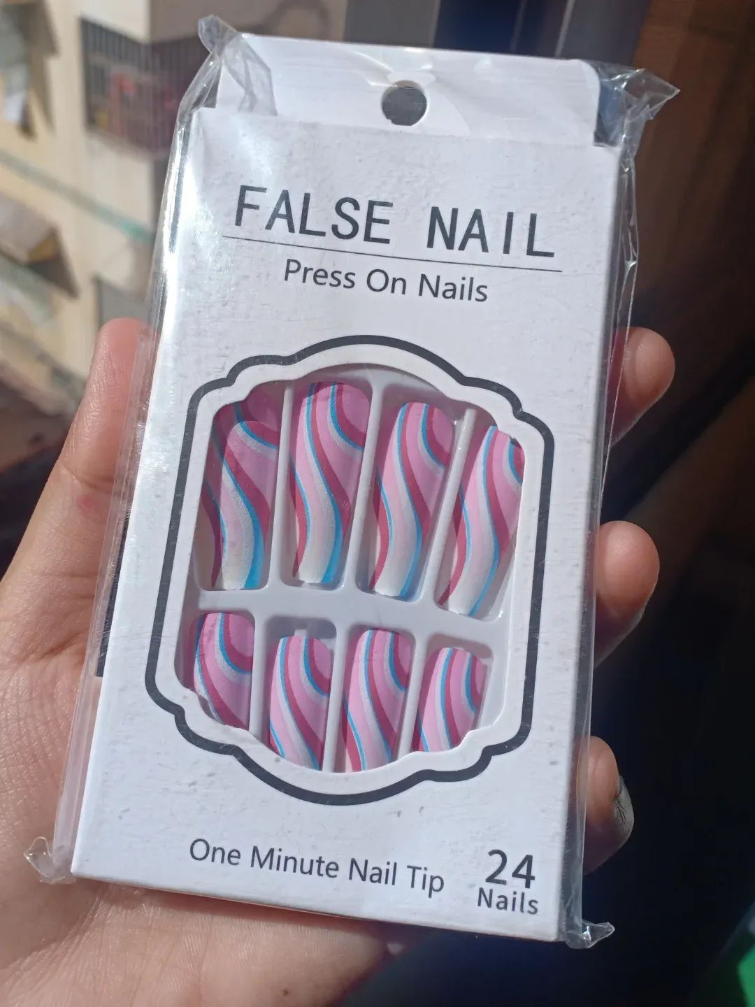 Press On Nails - Swirl Design - 24pcs