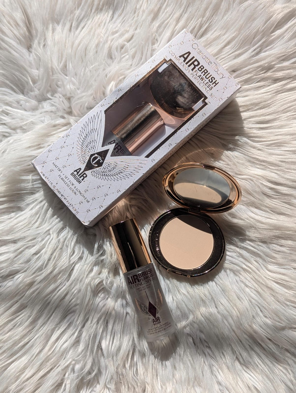 Charlotte Tilbury Complexion Perfecting Set - Airbrush Finish Flawless Finish Powder Fair 01 + Setting Spray 34ml*_