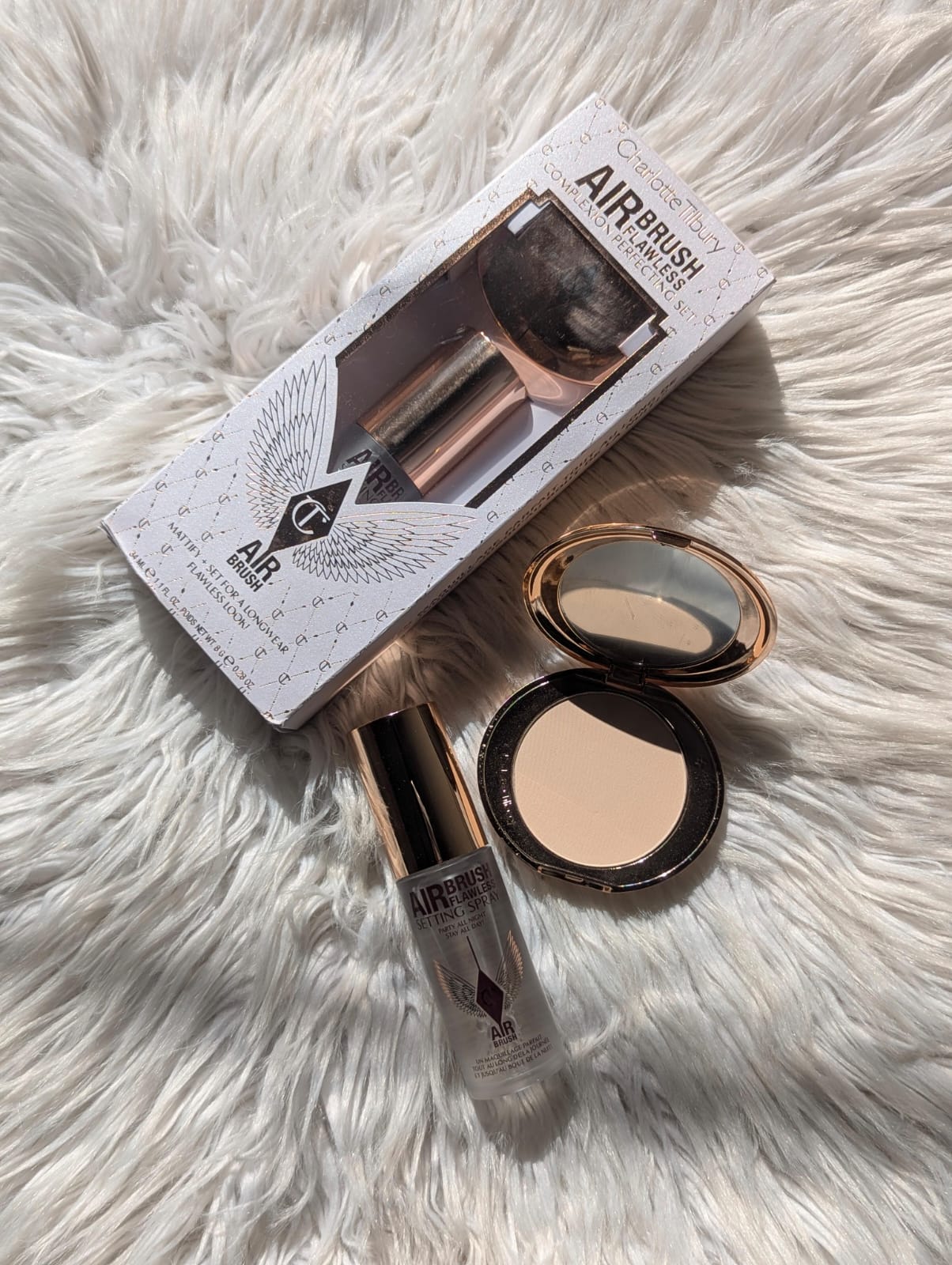 Charlotte Tilbury Complexion Perfecting Set - Airbrush Finish Flawless Finish Powder Fair 01 + Setting Spray 34ml*_