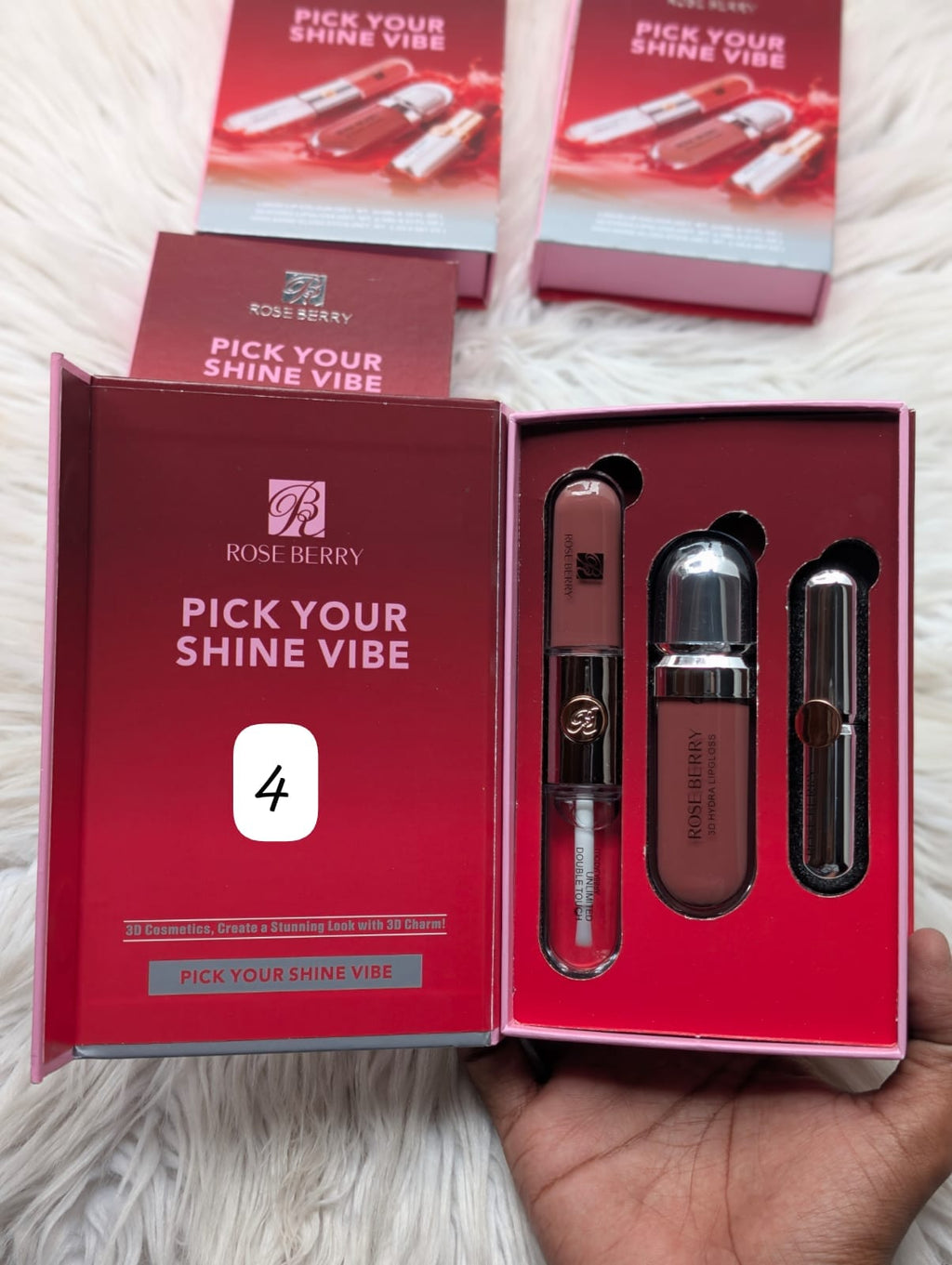 Rose berry 3D makeup kit 3in1 set