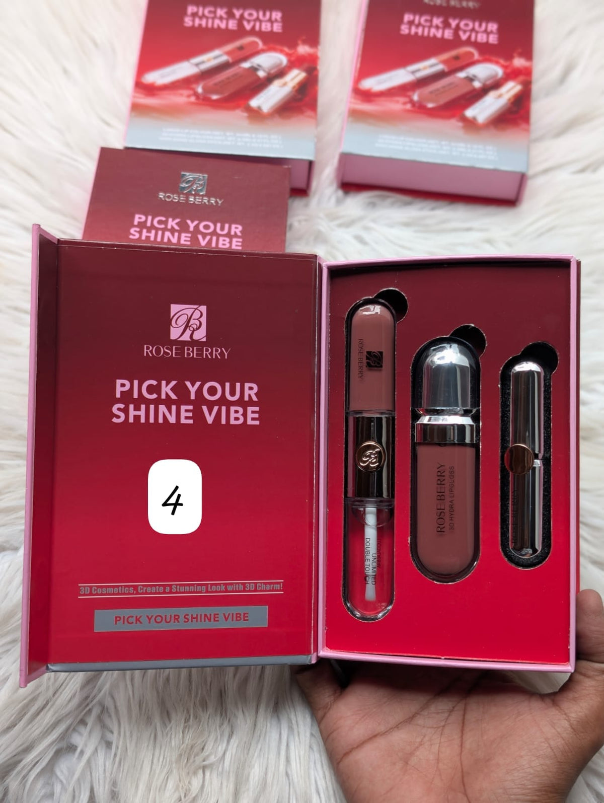 Rose berry 3D makeup kit 3in1 set