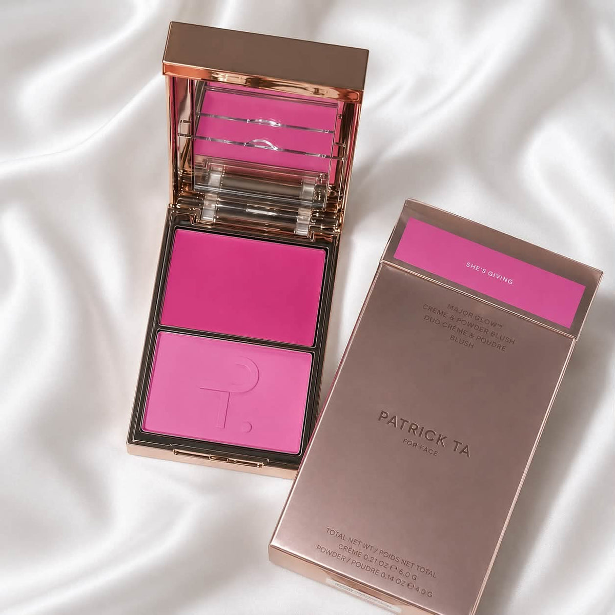 Patrick ta for face duo cream and powder blush (it's giving me)
