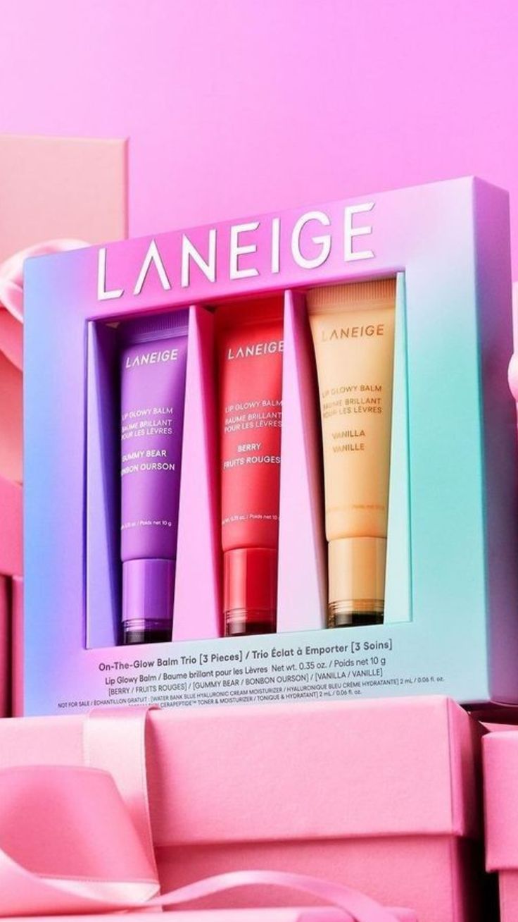 LANEIGE ON-THE-GLOW LIP GLOWY BALM TRIO SET