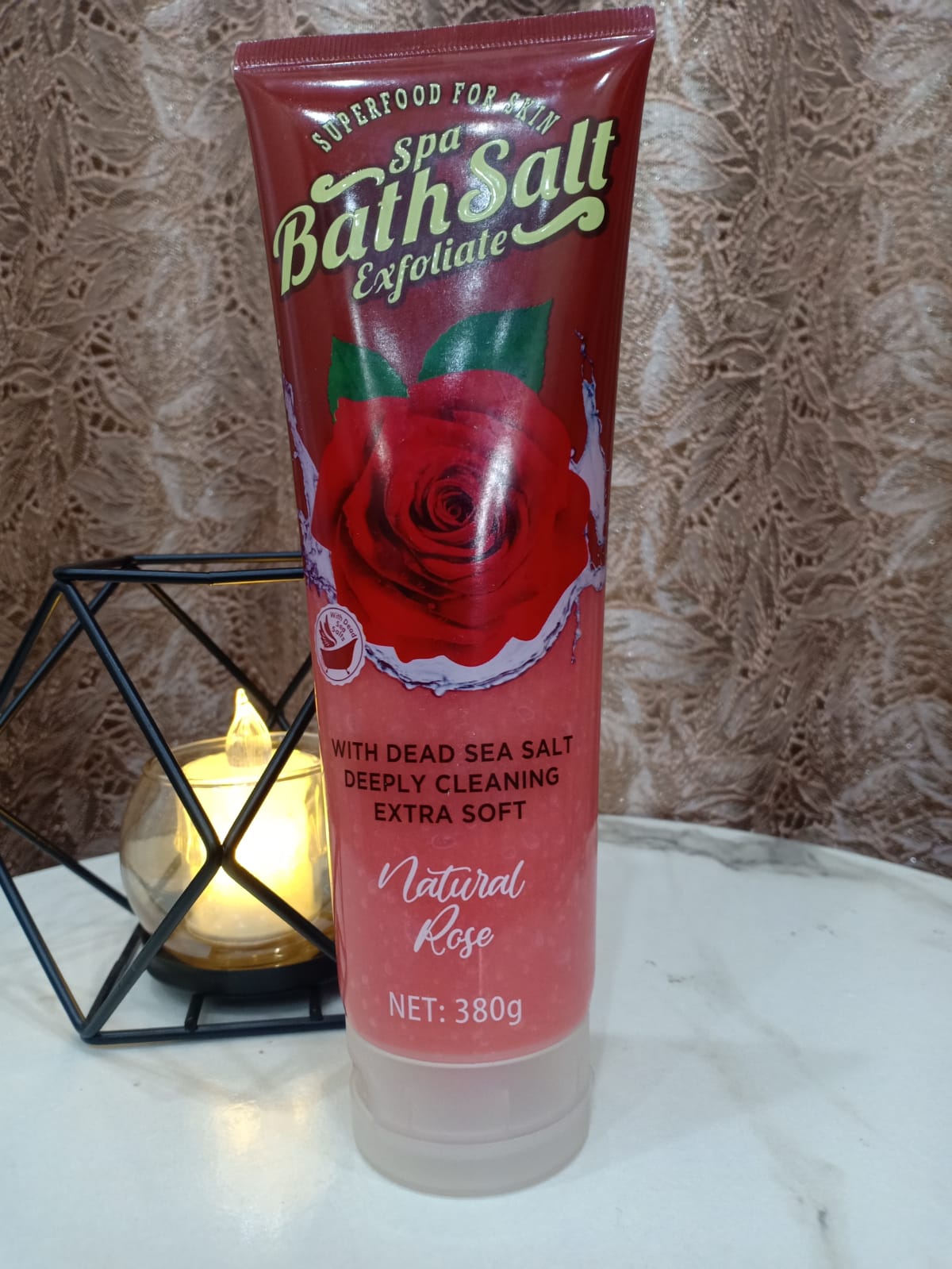 SPA BATH SALT EXFOLIATE 380G - NATURAL ROSe