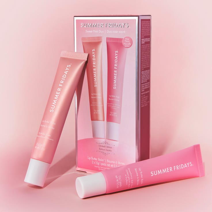 SUMMER FRIDAYS SWEET PINK DUO LIP BUTTER BALM SET