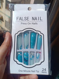 Press On Nails - Ocean Blue Set - 24pcs